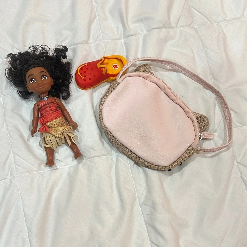 Kids Doll and Cat Purse Set - Brown and Pink